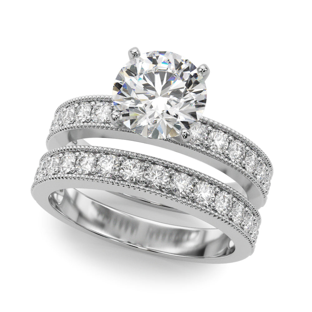 18K White Gold 1/5 ct Diamond Single Row Engagement Ring