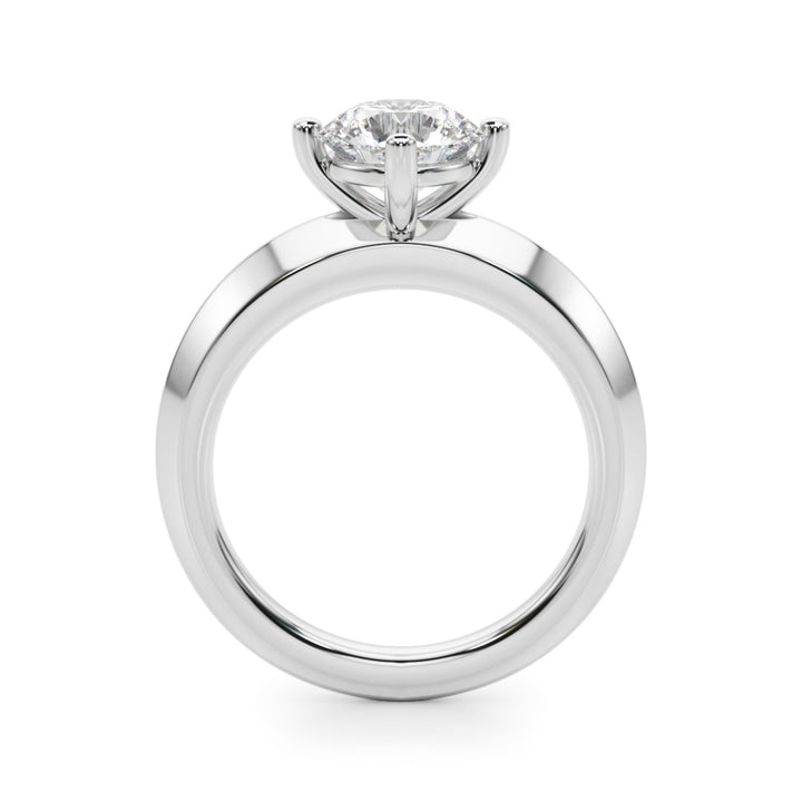 18K White Gold 1ct Round Diamond Engagement Ring