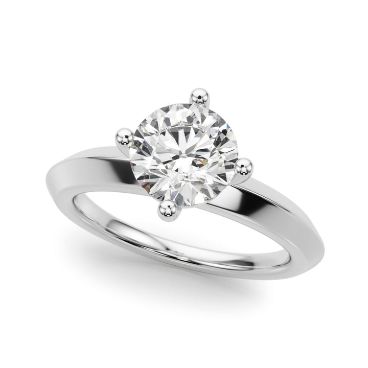 Platinum 1 CT Round Diamond Solitaire Engagement Ring