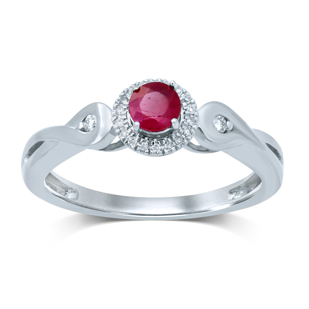14K Diamond  RUBY  RING