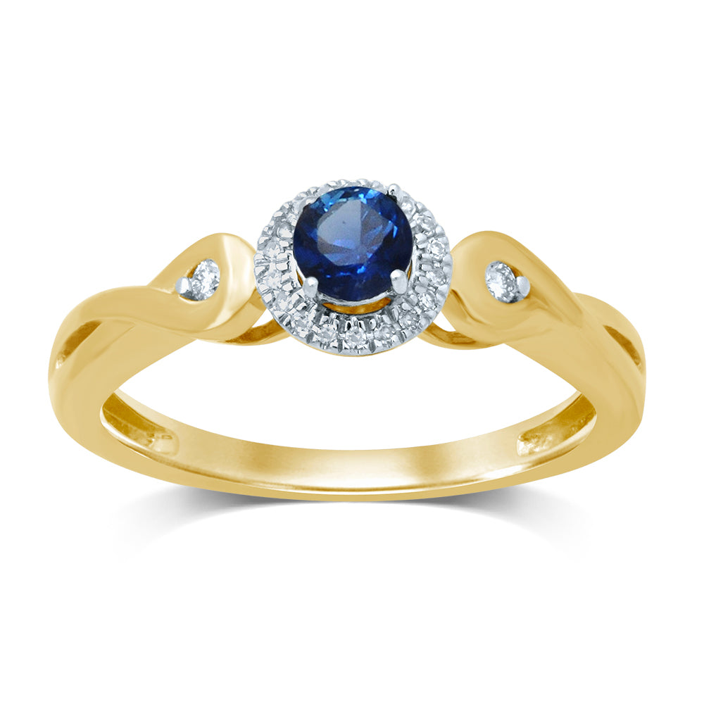 14K Diamond  SAPHIRE  RING