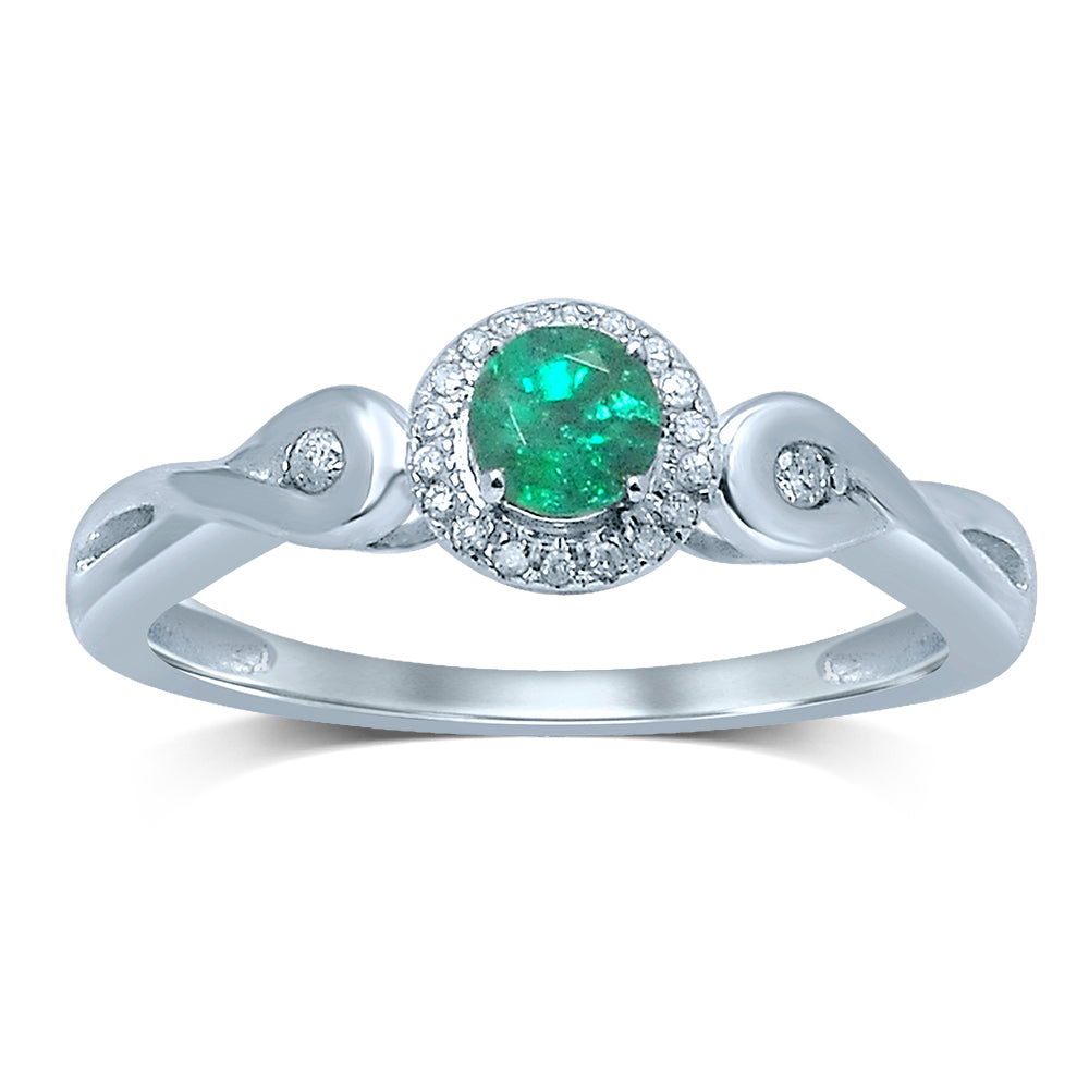 14K Diamond  EMERALD  RING