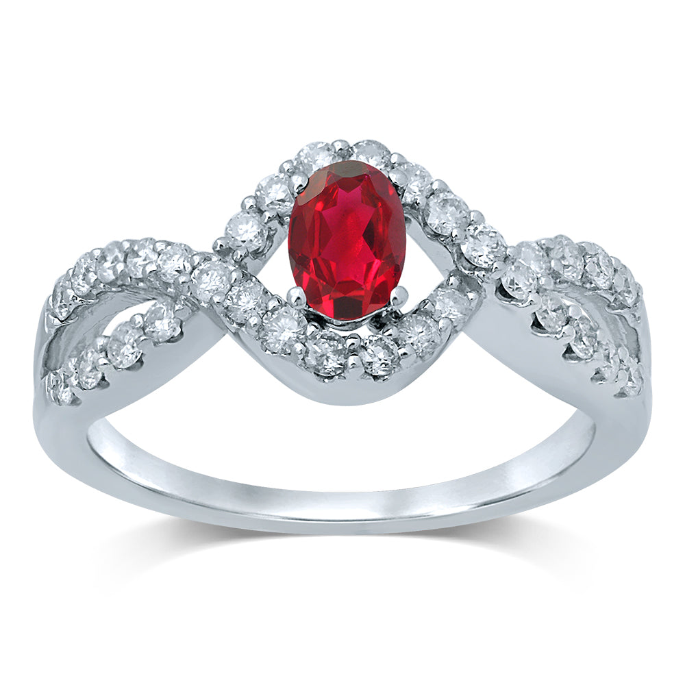 14K Diamond  RUBY   RING
