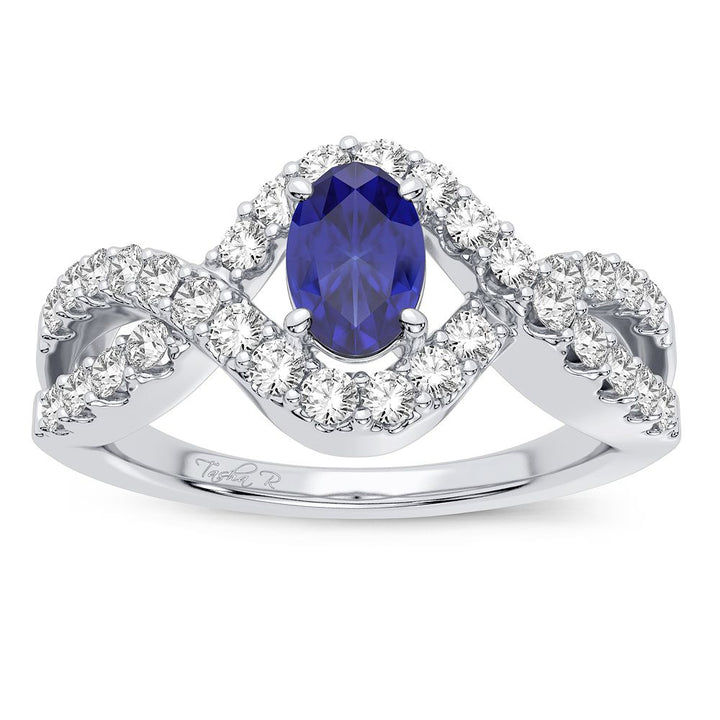 14K 0.50CT Diamond Sapphire Ring