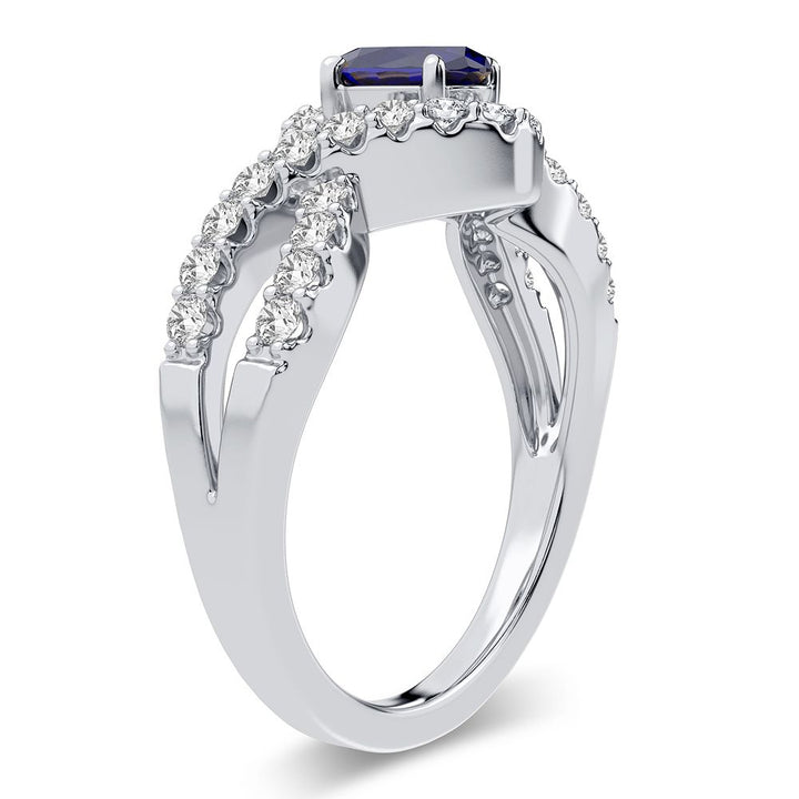14K 0.50CT Diamond Sapphire Ring