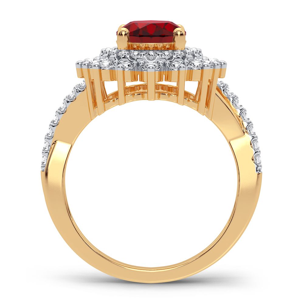 14K 0.70CT Diamond Ruby Ring