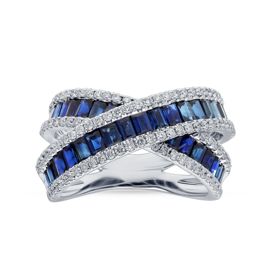 14K 0.83CT Diamond Sapphire