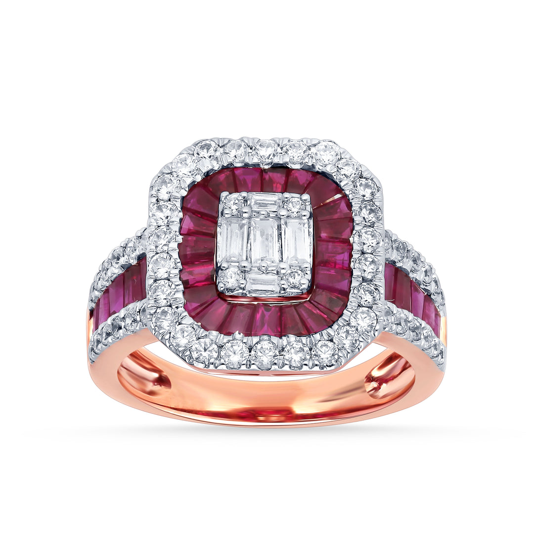 14K 0.93CT Diamond Ruby Ring
