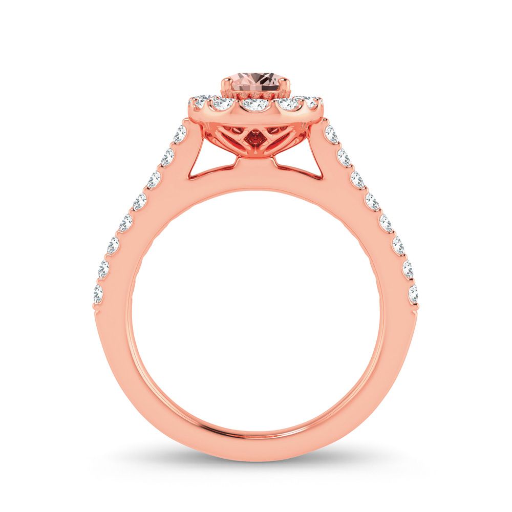 14K 0.40CT Diamond Morganite Ring