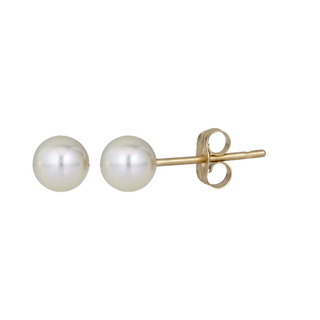 14K Gold  5MM Pearl Stud Earring
