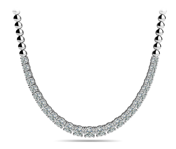 Platinum White Diamond Graduated Necklace