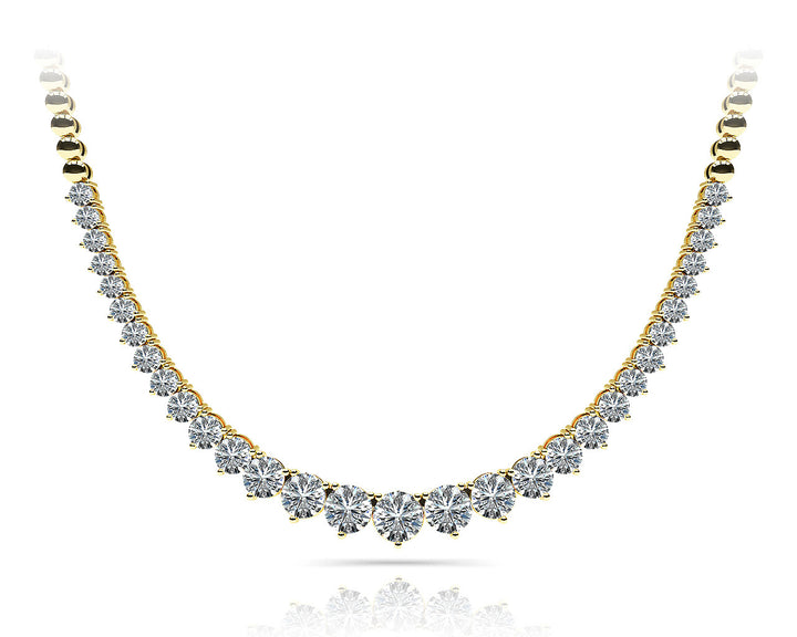 18K Yellow Gold Multi-Diamond Fashion Necklace
