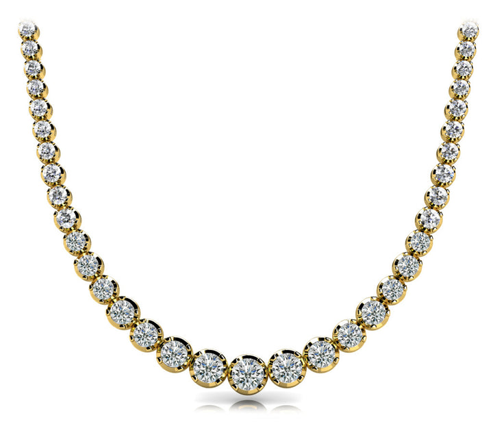 18K Yellow Gold Multi-Diamond Fashion Necklace