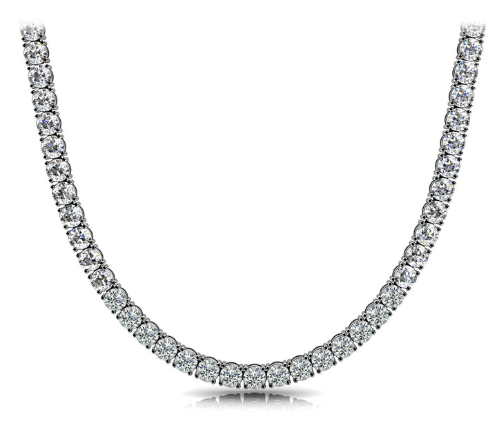 18K White Gold Diamond Riviera Necklace