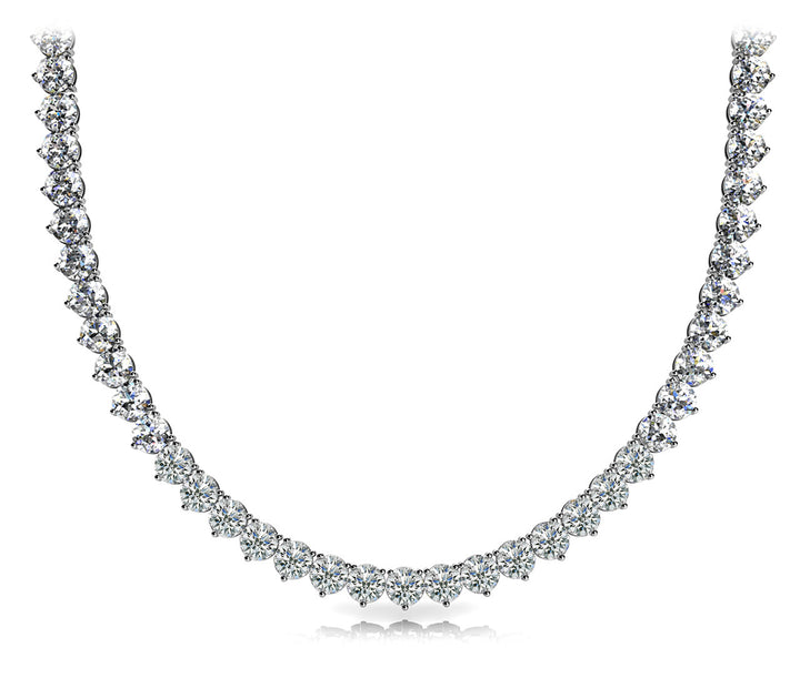 18K White Gold Round Diamond Fashion Necklace