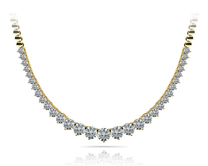 18K Yellow Gold Diamond Graduated Necklace