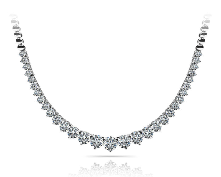 14K White Gold Round Diamond Fashion Necklace