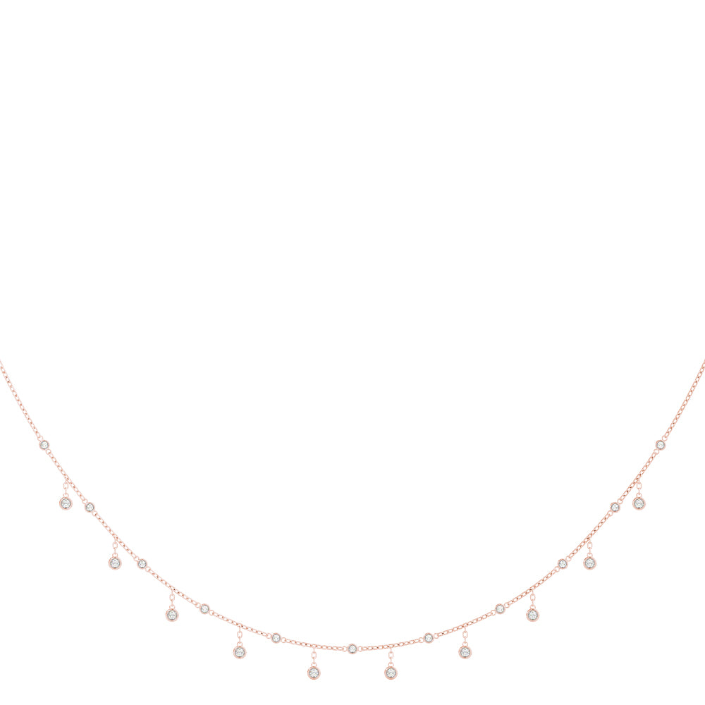 14K Rose Gold Diamond Pendant Necklace