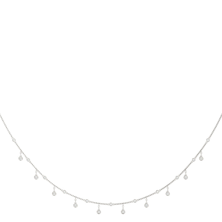 18K White Gold Round Diamond Fashion Necklace