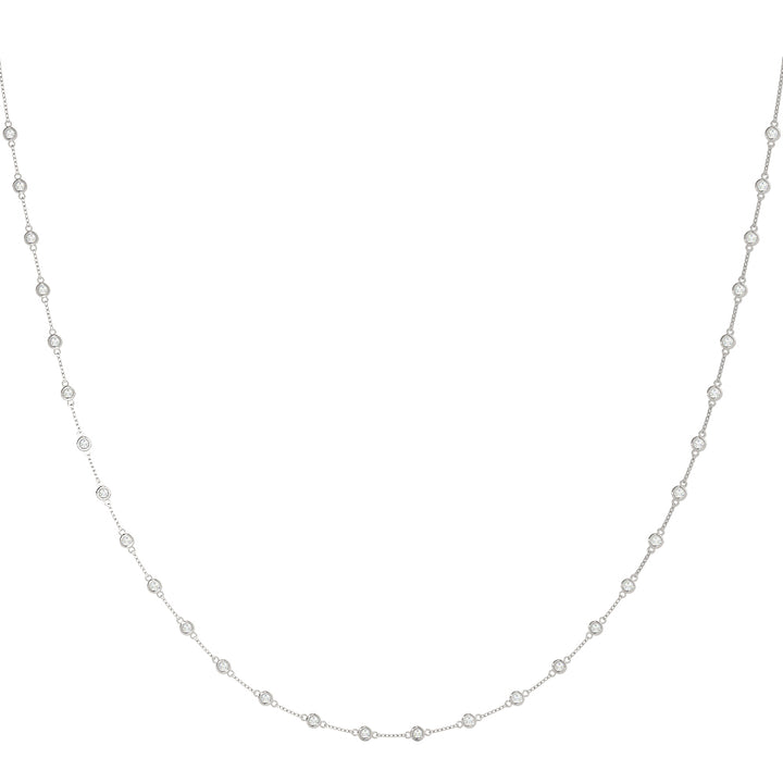 14K White Gold Round Diamond Fashion Necklace