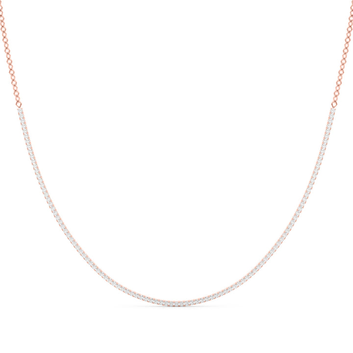 Rose Gold 3.68 CT Diamond Cluster Necklace
