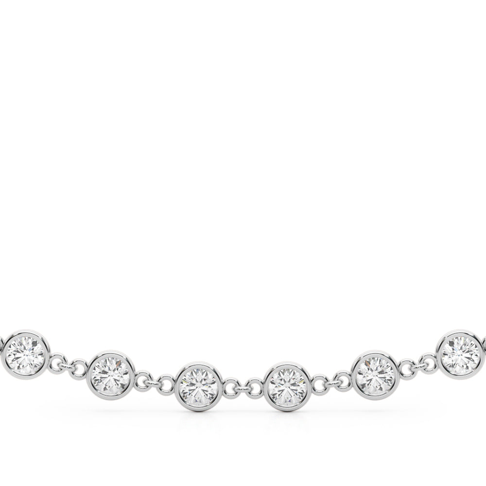 14K Rose Gold Diamond Paper Clip Necklace