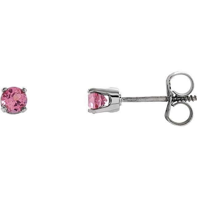 Round 4-Prong Youth Birthstone Stud Earrings