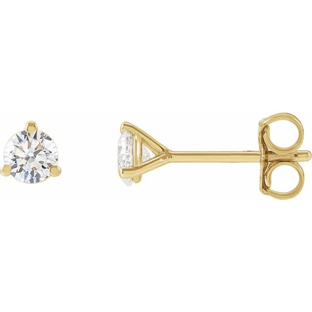 Round 3-Prong Cocktail-Style Stud Earrings