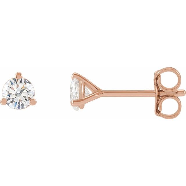 Round 3-Prong Cocktail-Style Stud Earrings