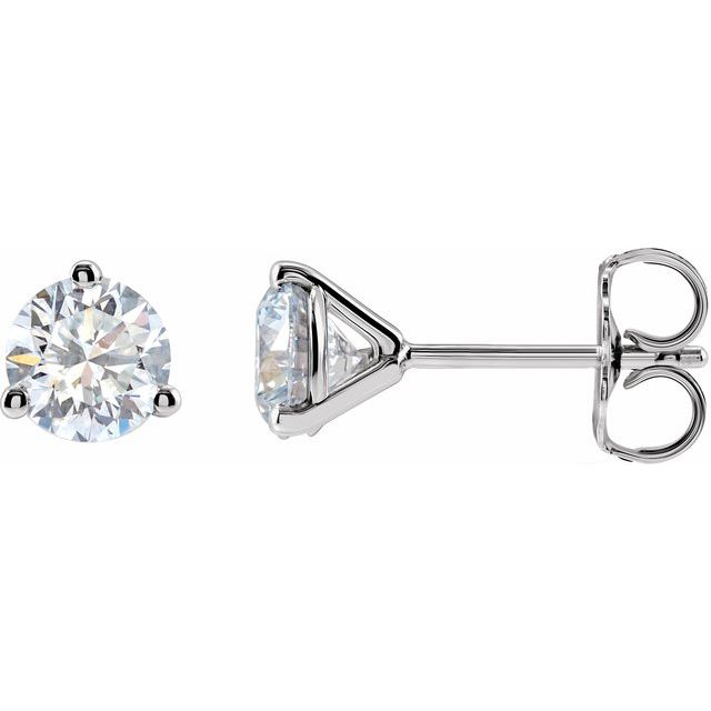 Round 3-Prong Cocktail-Style Stud Earrings