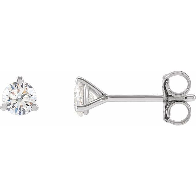 Round 3-Prong Cocktail-Style Stud Earrings