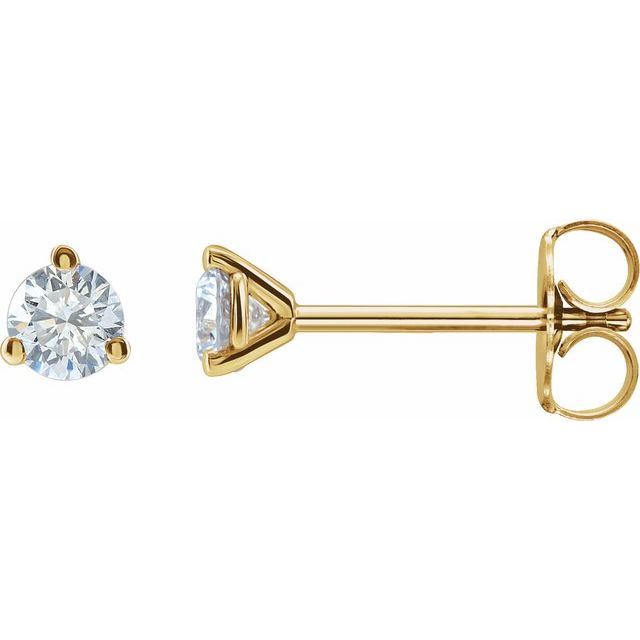 Round 3-Prong Cocktail-Style Stud Earrings