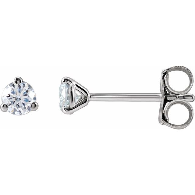 Round 3-Prong Cocktail-Style Stud Earrings