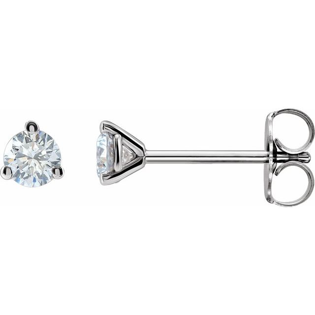 Round 3-Prong Cocktail-Style Stud Earrings