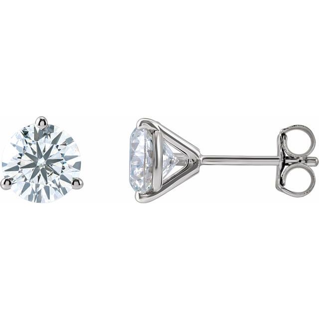 Round 3-Prong Cocktail-Style Stud Earrings