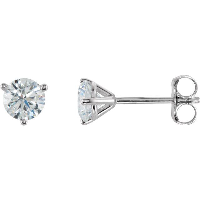 Round 3-Prong Cocktail-Style Stud Earrings