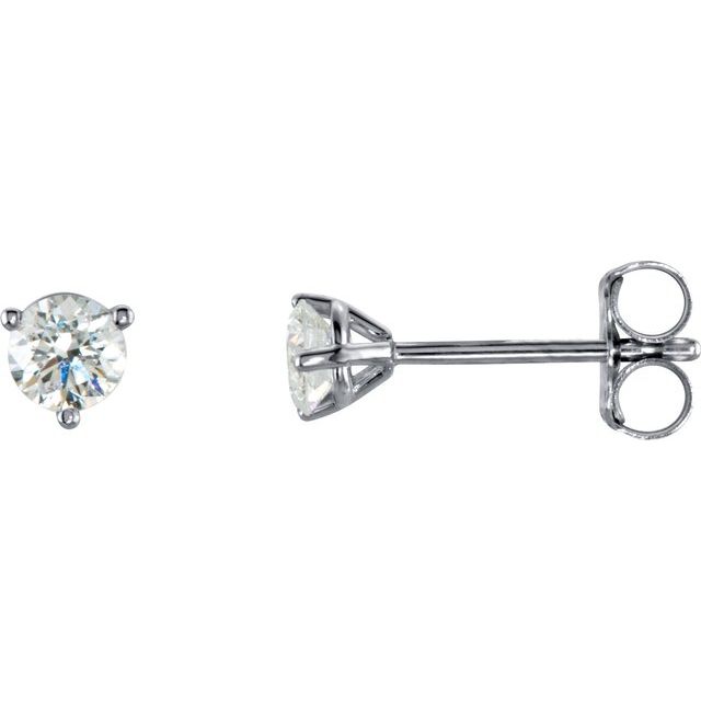 Round 3-Prong Cocktail-Style Stud Earrings