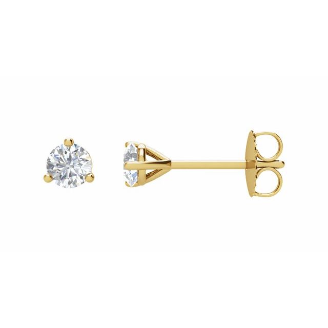 Round 3-Prong Cocktail-Style Stud Earrings