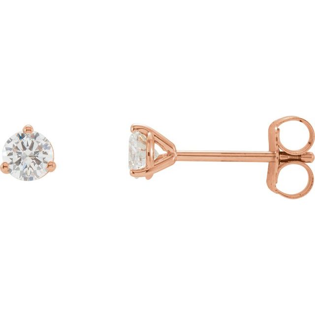 Round 3-Prong Cocktail-Style Stud Earrings