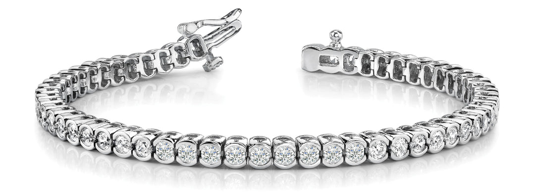 Platinum 2.16 ctw Round Diamond In-Line Bracelet