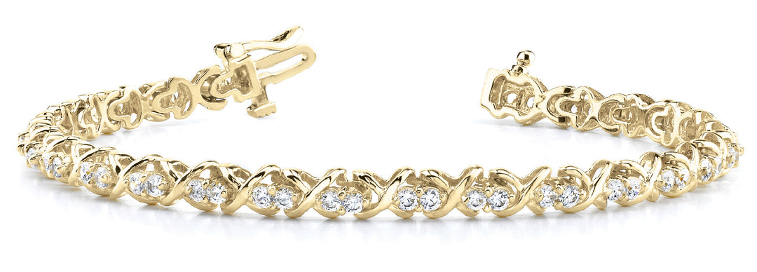 18K Yellow Gold 1.4 CT Diamond Line Bracelet