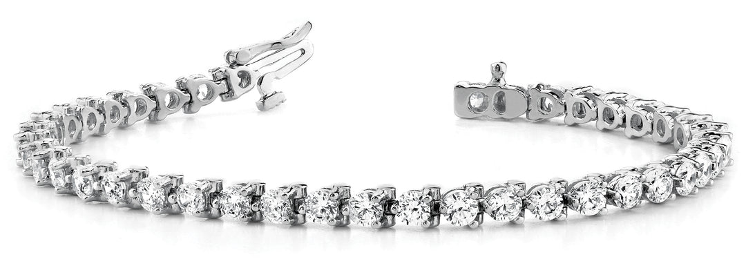 14K White Gold Round Diamond Tennis Bracelet