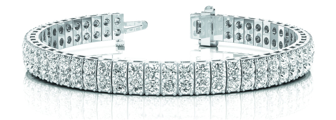 18K White Gold 15ct Diamond Multi-Row Tennis Bracelet