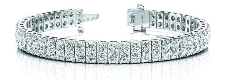 18K White Gold 15ct Diamond Multi-Row Tennis Bracelet