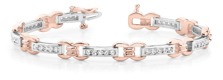 Rose Gold Diamond Tennis Bracelet - 1 CT Total