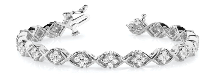 18K White Gold 2.16ctw Diamond Line Bracelet