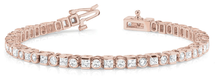 18K Rose Gold 4ct Diamond Bezel Bracelet