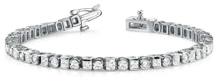 18K White Gold 4 ct Diamond In-Line Bracelet
