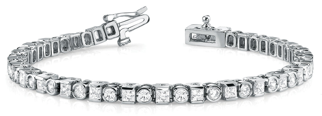 14K White Gold Diamond In-Line Fashion Bracelet
