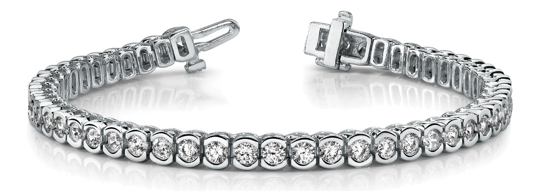 Platinum White Diamond In-Line Fashion Bracelet